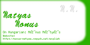 matyas monus business card